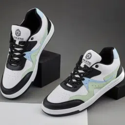 Duke Men's Colourblocked & Perforations White & Black Casual Sneakers-picture-14