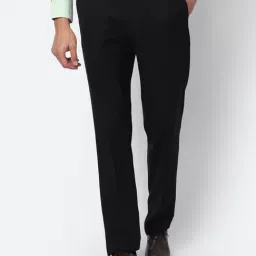 Cantabil Black Cotton Regular Fit Trousers-image-18