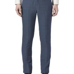 Park Avenue Blue Regular Fit Checks Trousers-picture-39