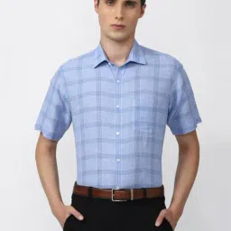 Van Heusen Blue Regular Fit Checks Shirt-picture-37