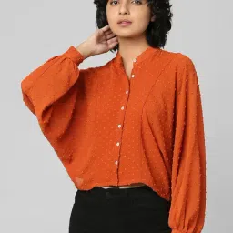 Only Orange Self Design Shirt-image-85