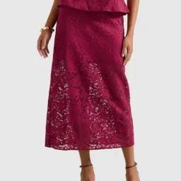 Loretta Lace Midi Skirt-image-17
