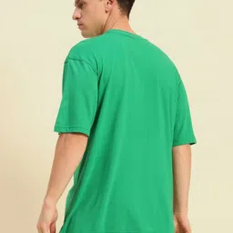 PockMAN Men Bio Finish Solid Round Neck Cotton Oversized T-shirt image 4