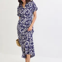 FEMMELLA Blue Regular Fit Floral Dress image 3
