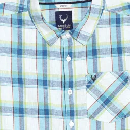 Allen Solly Kids White Chequered Full Sleeves Shirt image 3