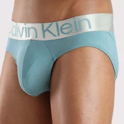 CALVIN KLEIN Blue Solid Blue Low Rise Briefs image 3