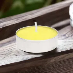 @home Nilkamal Yellow Parafin Wax Lemon Sorbet Scented Tealight Candles - Set of 15-picture-16