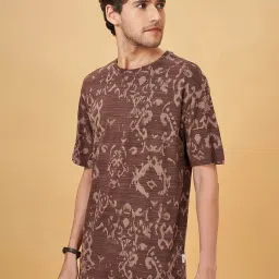 7 Alt By Pantaloons Whitecap Gray Cotton Relaxed Fit Printed T-Shirt image 3