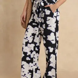 RAREISM Black Cotton Printed Trousers image 5
