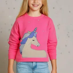 Cherry Crumble By Nitt Hyman Kids Pink Embroidered Sweatshirt-image-33