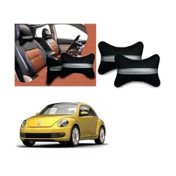 Auto Pearl Black Silver Strip Car Neck Cushion/Neck Pillow Compatible with Volkswagen Beetle-picture-39