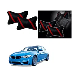 Auto Pearl Strip Red Car Neck Cushion/Neck Pillow Compatible with BMW 325i image 4