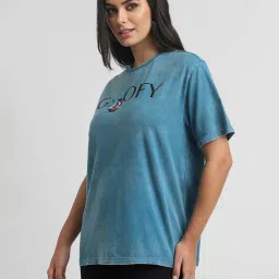 Forever 21 Blue Cotton Printed T-Shirt image 3