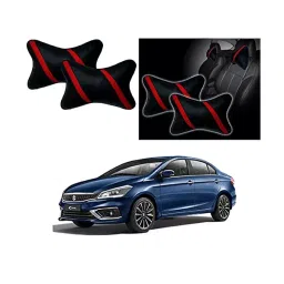 Auto Pearl Strip Red Car Neck Cushion/Neck Pillow Compatible with Maruti Suzuki Ciaz 2018 image 4