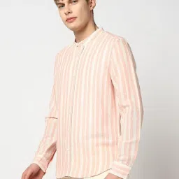 GAP Peach Slim Fit Stripes Shirt image 3