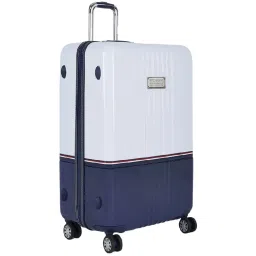 TOMMY HILFIGER Twins Pro White & Navy 8 Wheels Large Hard Cabin Trolley Bag image 3