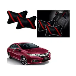 Auto Pearl Strip Red Car Neck Cushion/Neck Pillow Compatible with Honda City Ivtec 2016 image 4