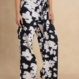 RAREISM Black Cotton Printed Trousers image 3