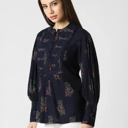 Van Heusen Navy Printed Top image 3
