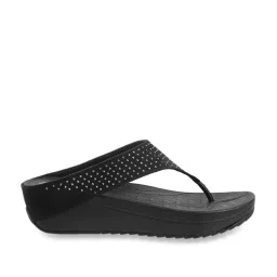 Mochi Women's Black T-Strap Wedges image 3