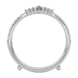 SHINE ETERNAL Lab Grown Diamond 14k (585) White Gold Crescent Stackable Jacket Ring for Women image 3