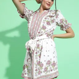 Oxolloxo Multicolor Floral Print A Line Dress image 3