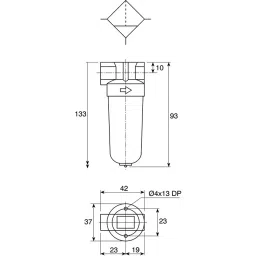 Norgren F07 Series Pneumatic Filter 40 μm G 1/8 10 Bar with Manual Drain, F07-100-M3TG image 4