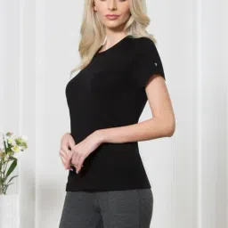 Van Heusen Black Cotton Printed T-shirt image 3