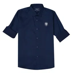 Cavio Boys Navy Cotton Blend Solid Shirt-picture-16