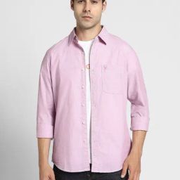 American Eagle Pink Cotton Slim Fit Shirt-picture-27