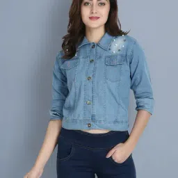 BUYNEWTREND Blue Embellished Jacket-picture-25
