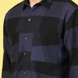 Rigo Blue Blended Relaxed Fit Checked Shirts image 5