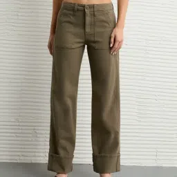 American Eagle Green Regular Fit Trousers-image-47