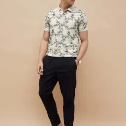 Code By Lifestyle Green Regular Fit Printed Polo T-Shirt image 4