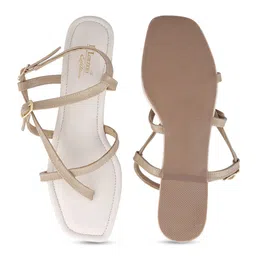 D LORZERI Women Solid Regular Open Toe Flats image 5