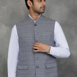 JADE BLUE Men Checked Tailored Jacket-picture-34