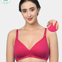 ECOMAMA Organic Cotton & Bamboo Antimicrobial Feeding Bra - Pink-picture-10