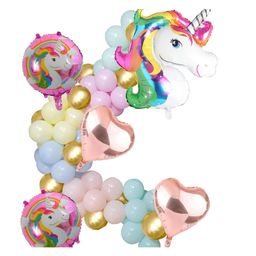 Bubble Trouble Rubber Unicorn Balloon Arch Decoration Set Of 117 Pcs, Multi-picture-33