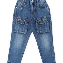 LEO Denim Mild Washed Cargo Jeans - Blue-picture-14