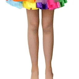 Neska Moda Mesh Stones Embellished Fishnet Stockings - Beige-picture-10