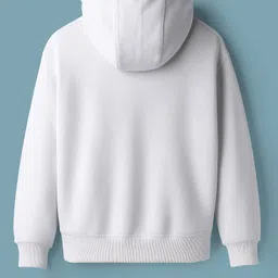 kookie kids india Kookie Kids Terry Knit Full Sleeves Solid Hooded Sweatjacket With Kangaroo Pockets - White image 2