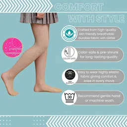 Neska Moda Mesh Stones Embellished Fishnet Stockings - Beige image 2