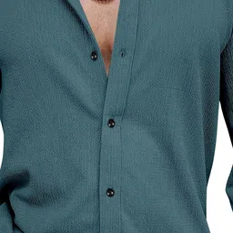 KHUSHI CREATION Textured Original Spread Collar Slim Fit Casual Shirt image 2