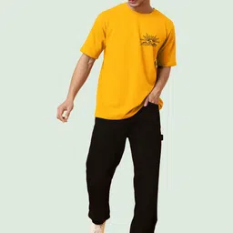 AUSK Graphic Printed Round Neck Cotton Oversized T-shirt image 5