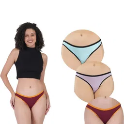 ORLIZEA Pack of 3 Women Low-Rise Cotton Blend Thongs-picture-10