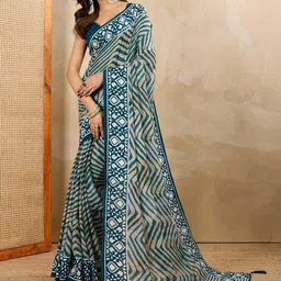 HERE&NOW Leheriya Pure Georgette Saree image 3