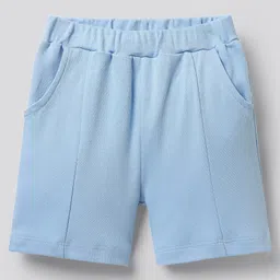 Bonfino 100% Cotton Knit Raglan Half Sleeves Shorts Night Suit With Tiger Print - Light Blue & White image 5