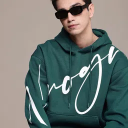 WROGN Brand Logo Printed Hooded Oversized Sweatshirt-picture-46
