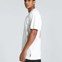 Puma White Cotton Relaxed Fit Printed T-Shirt image 3