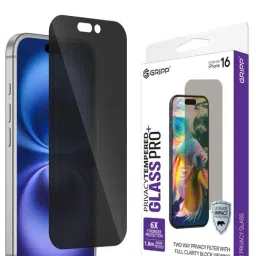 GRIPP Privacy Tempered Glass Screen Protector for iPhone 16 (6.1") - Black-picture-16